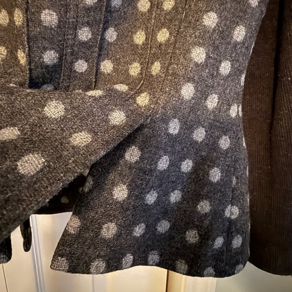 Sonia Rykiel Vintage 100% Wool Charcoal Polka Dot Blazer size 38 - Picture 6 of 15